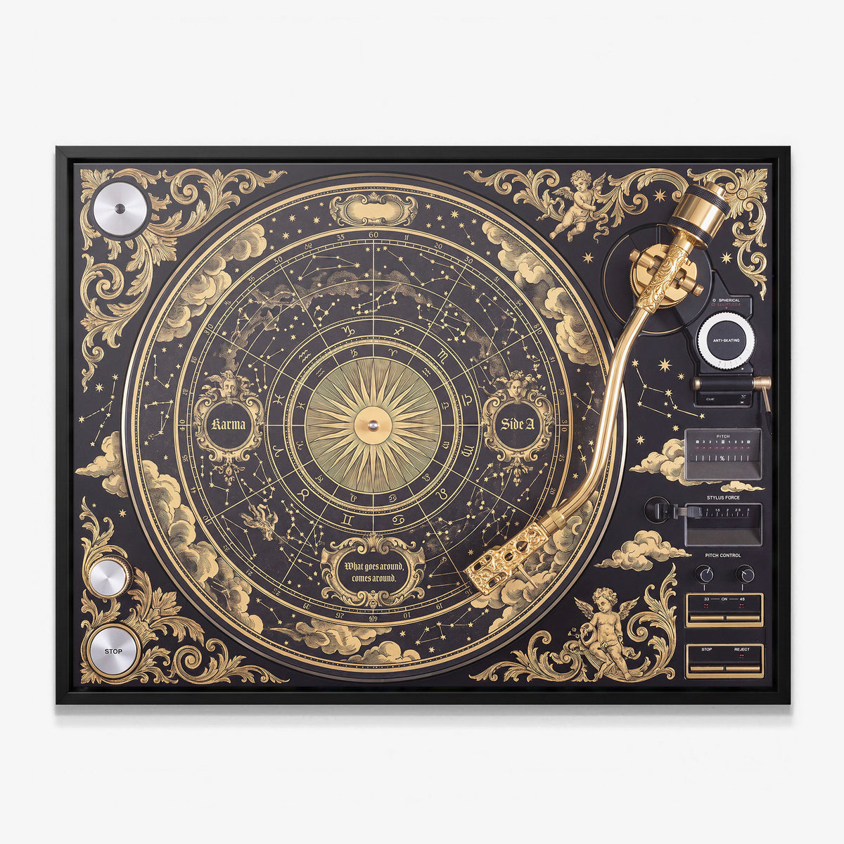 Karma Baroque canvas in a black floating frame