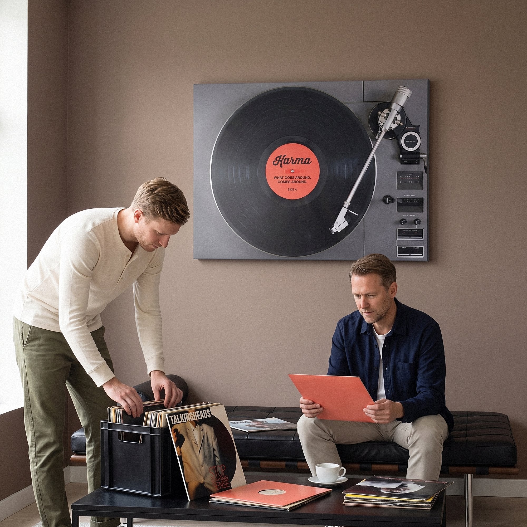 Karma - Vinyl Record Turntable Retro Music Wall Art
