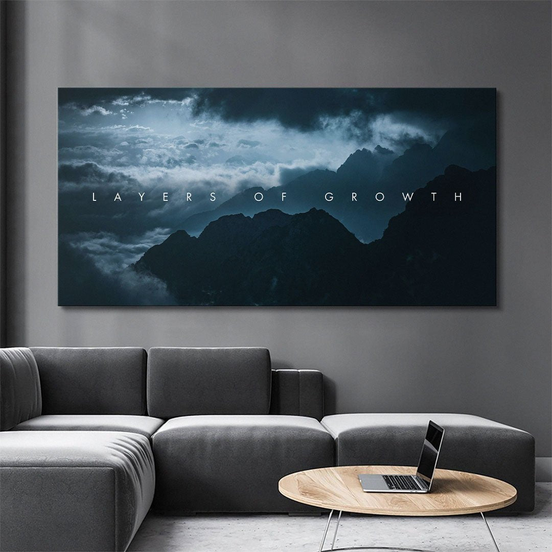 Layers of Growth motivational canvas wall art