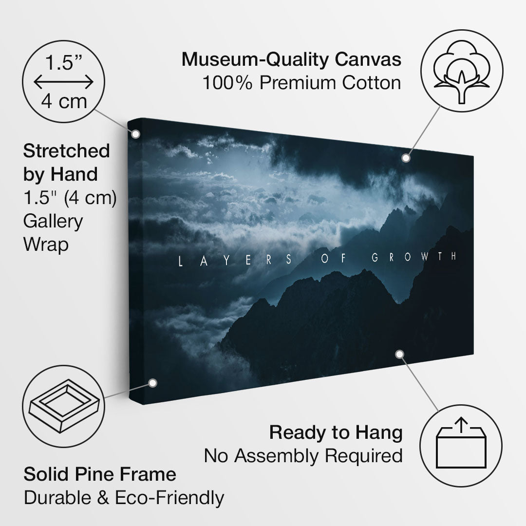 Layers of Growth motivational canvas wall art
