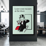 Leave Your Excuses At the Door canvas wall art
