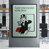 Leave Your Excuses At the Door canvas wall art
