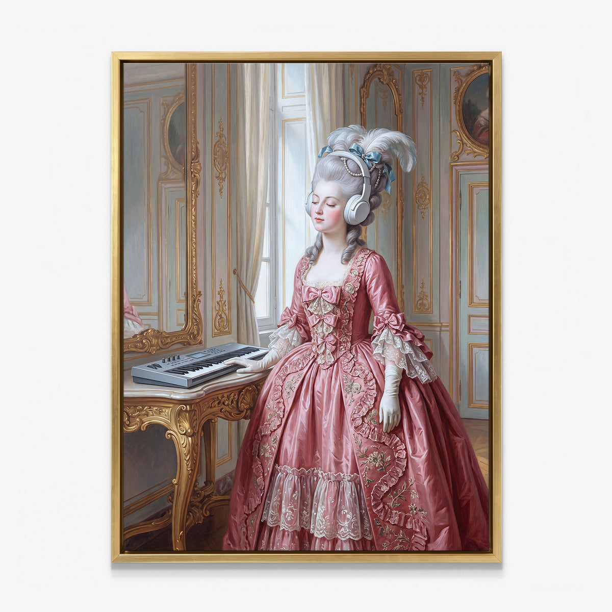 Let Them Listen canvas in a gold floating frame