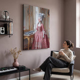Let Them Listen canvas above a desk with a person looking at it