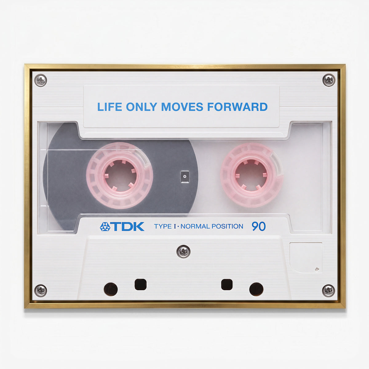 Life Only Moves Forward canvas in a gold floating frame