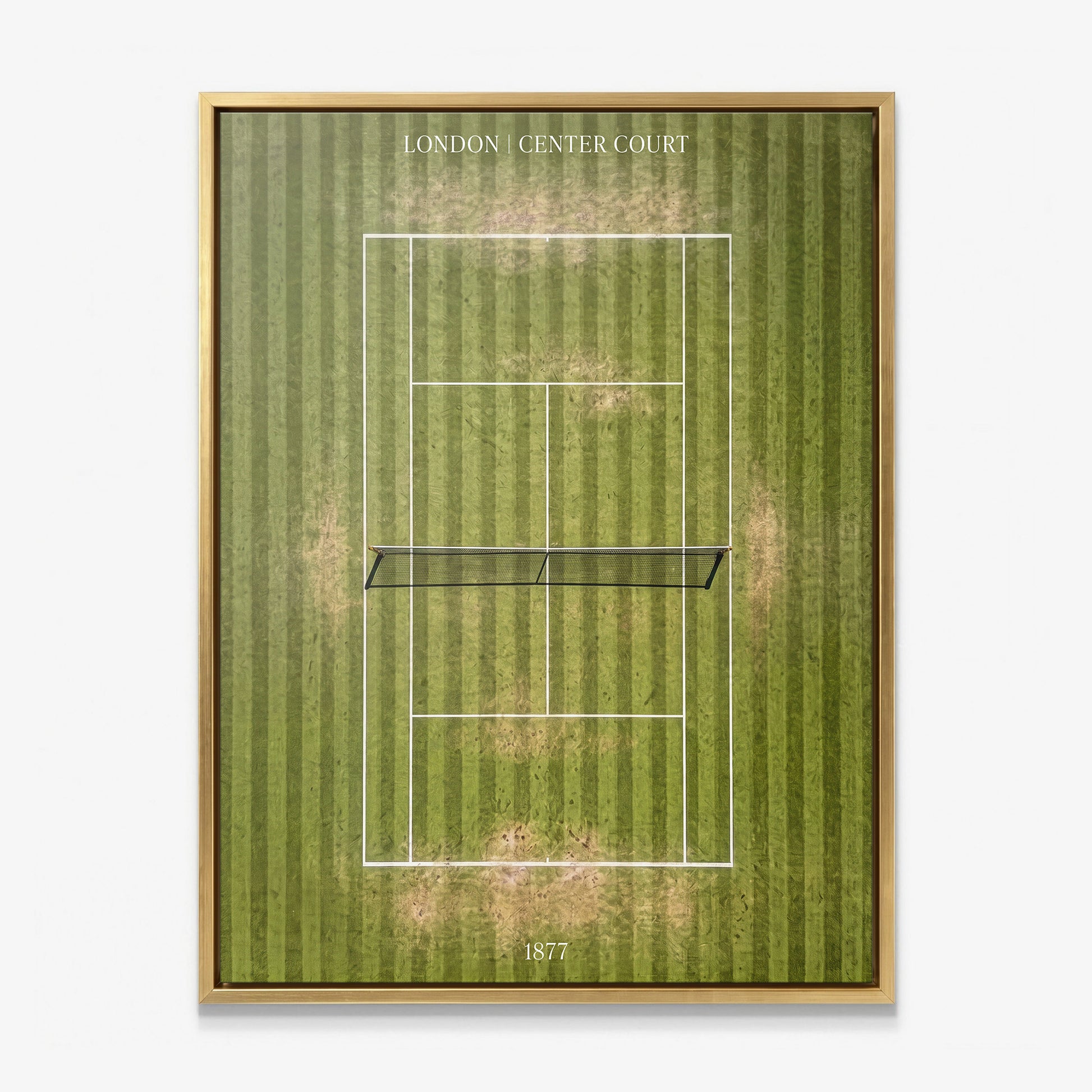 London Center Court tennis canvas with gold frame