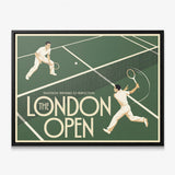 London Open tennis canvas with black frame