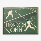 London Open tennis canvas with gold frame