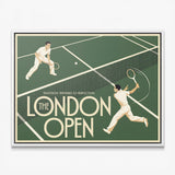 London Open tennis canvas with white frame