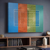 Majors Courts tennis canvas print at an angle showing the gallery-wrapped edge