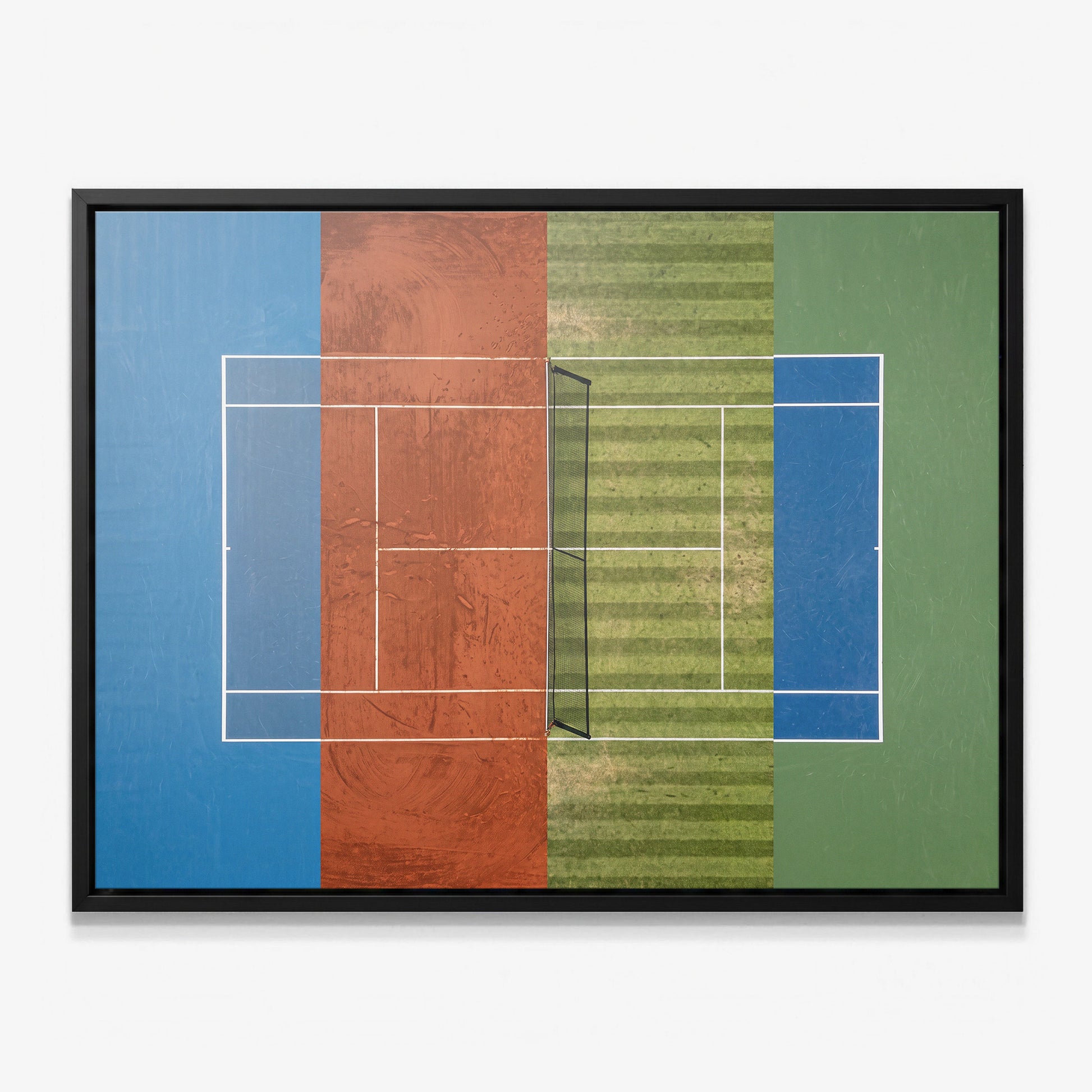 Majors Courts tennis canvas in a black floating frame