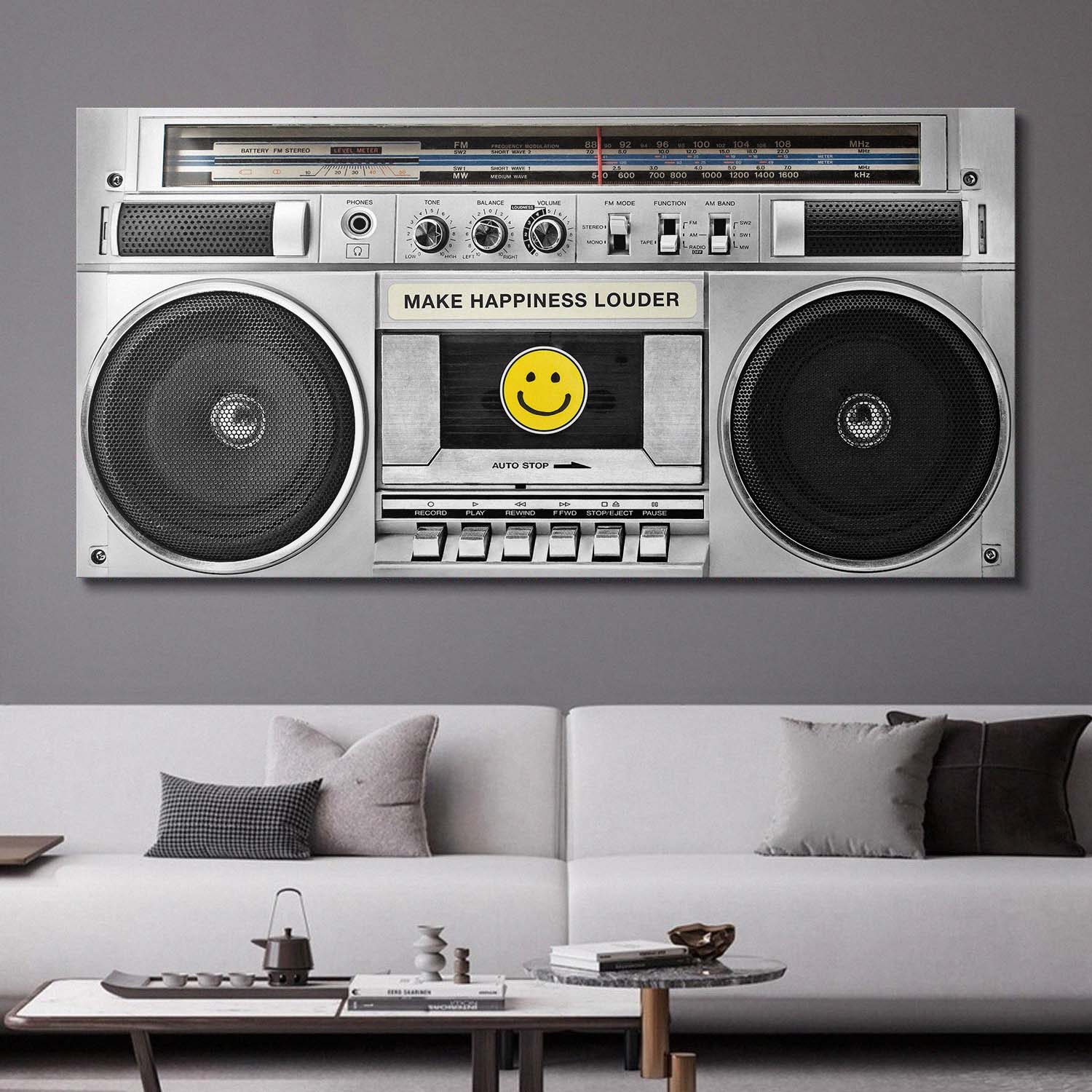 Make Happiness Louder (Boombox) canvas art