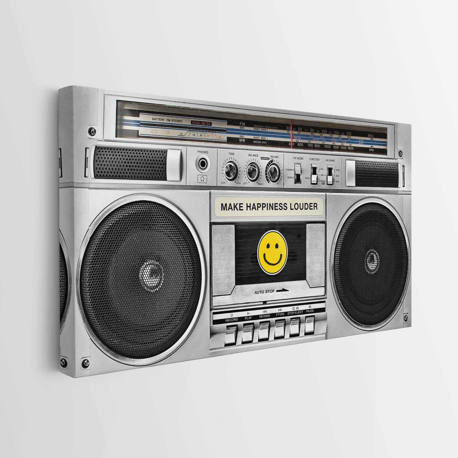 Make Happiness Louder (Boombox) canvas art