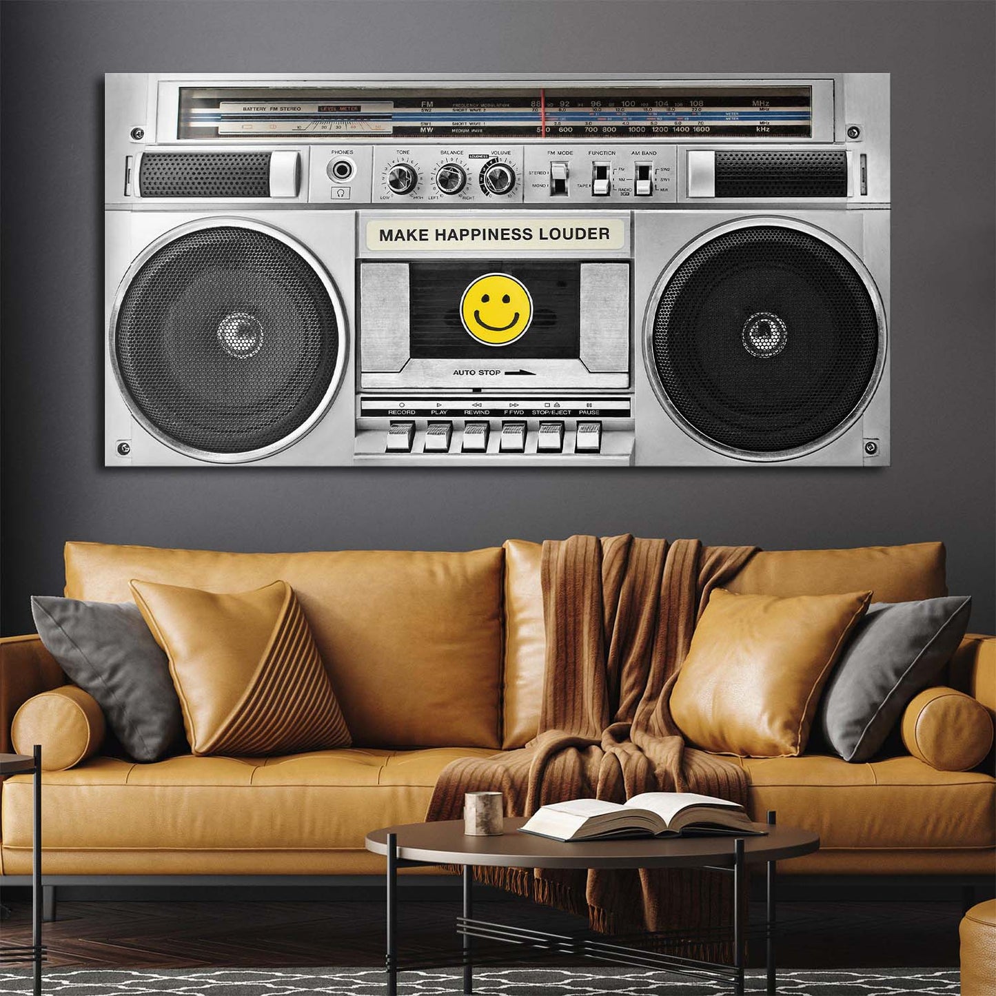 Make Happiness Louder (Boombox) canvas art