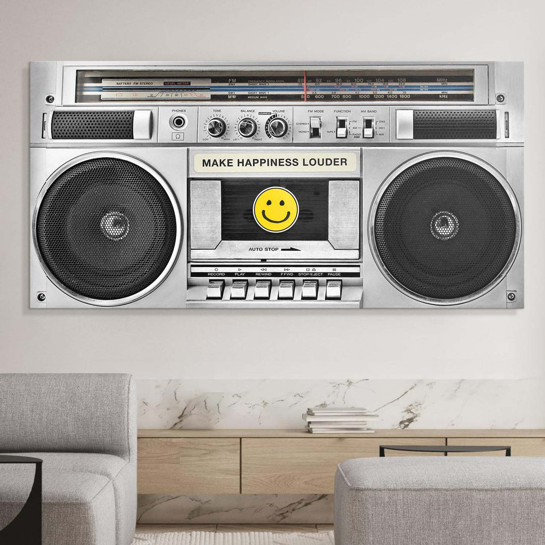 Make Happiness Louder (Boombox) canvas art