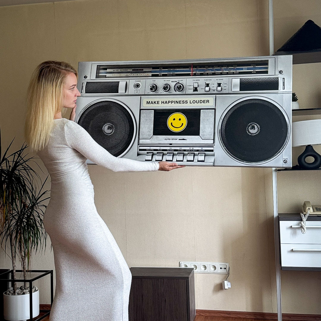 Make Happiness Louder (Boombox) canvas art