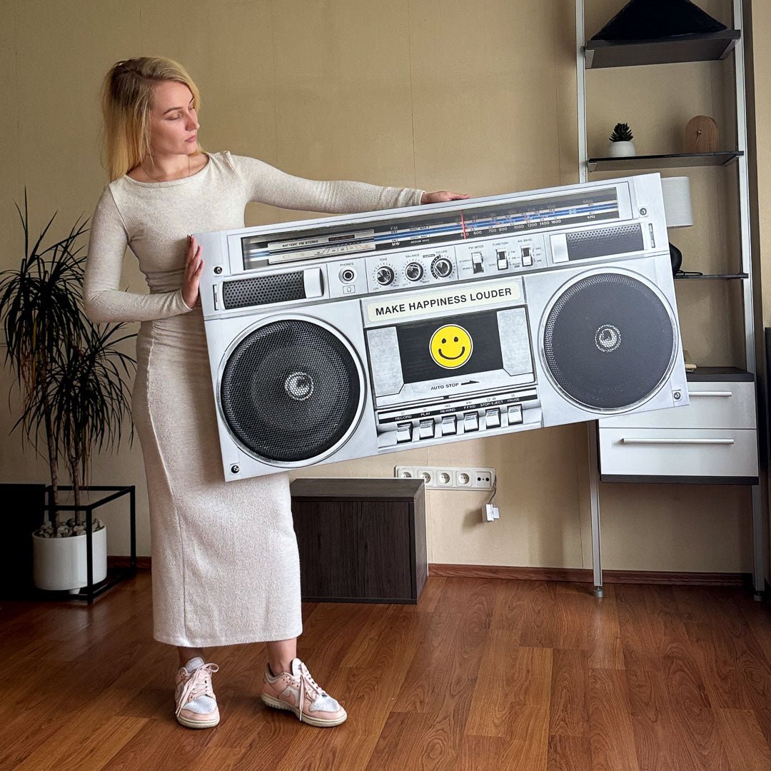 Make Happiness Louder (Boombox) canvas art