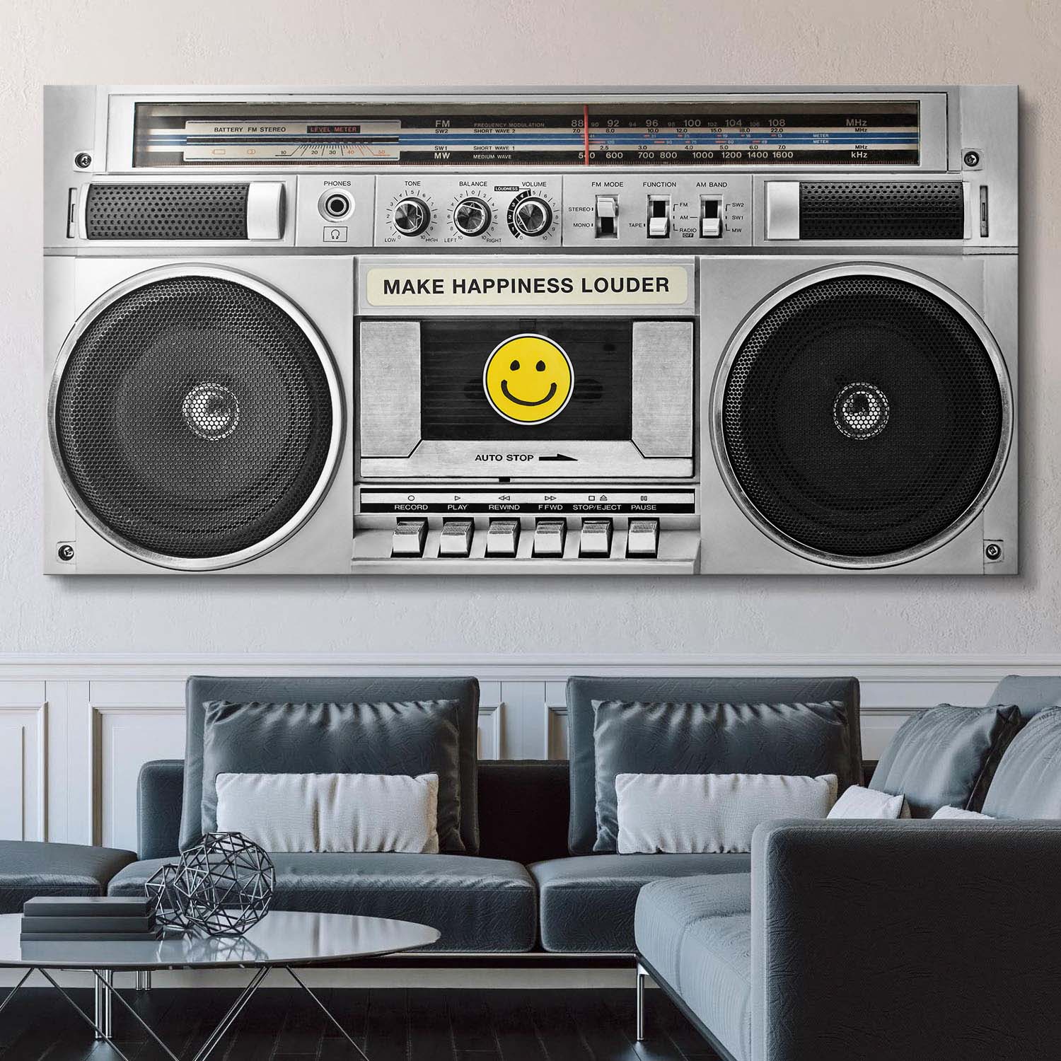 Make Happiness Louder (Boombox) canvas art