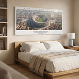Man In The Arena Roman amphitheatre canvas above a bed in a bedroom