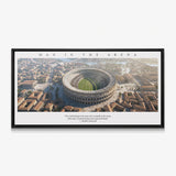 Man In The Arena Roman stadium canvas in a black floating frame