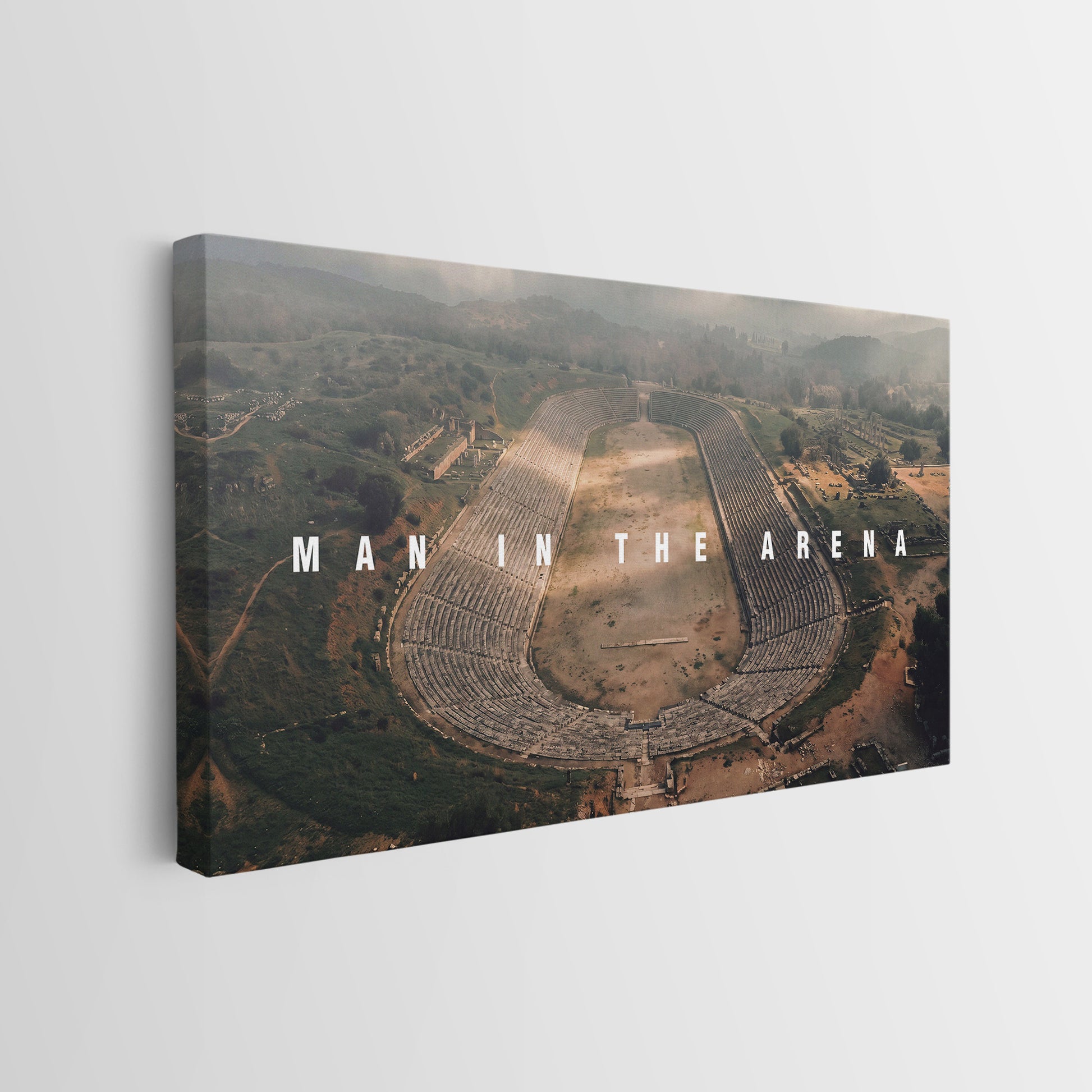 Man In The Arena ancient Greek stadium canvas wall art