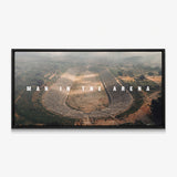 Man In The Arena Greek stadium canvas in a black floating frame
