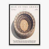 Man In The Arena Colosseum canvas in a black floating frame