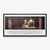 Man In The Arena Roosevelt quote canvas in a black floating frame