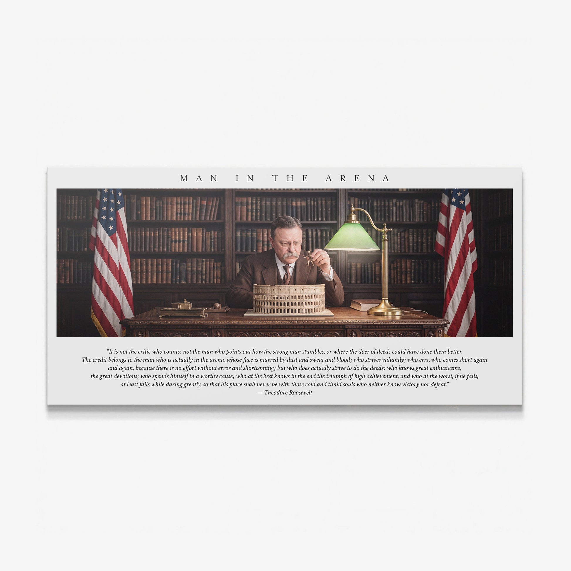 Man In The Arena Theodore Roosevelt quote canvas print
