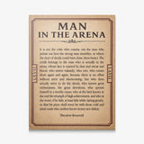 Man In The Arena Theodore Roosevelt quote ticket canvas print