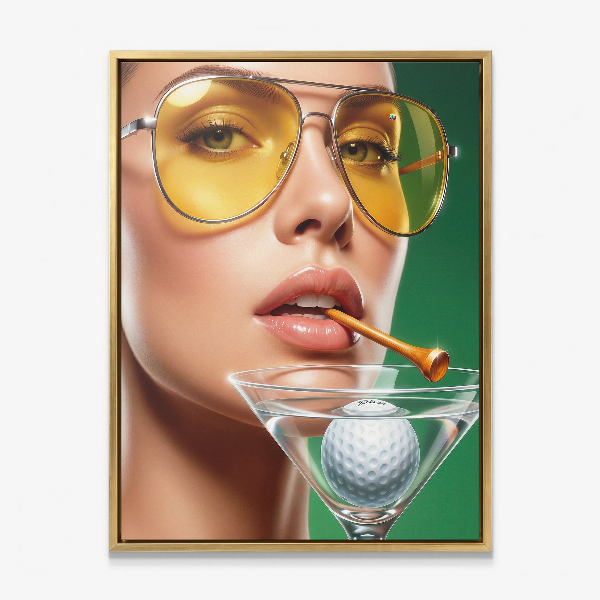 Marteeni golf canvas gold frame