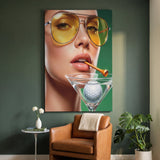 Marteeni golf martini wall art canvas in a modern room