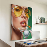 Marteeni golf martini canvas at an angle on a wall