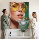 Marteeni golf martini canvas viewed by a couple