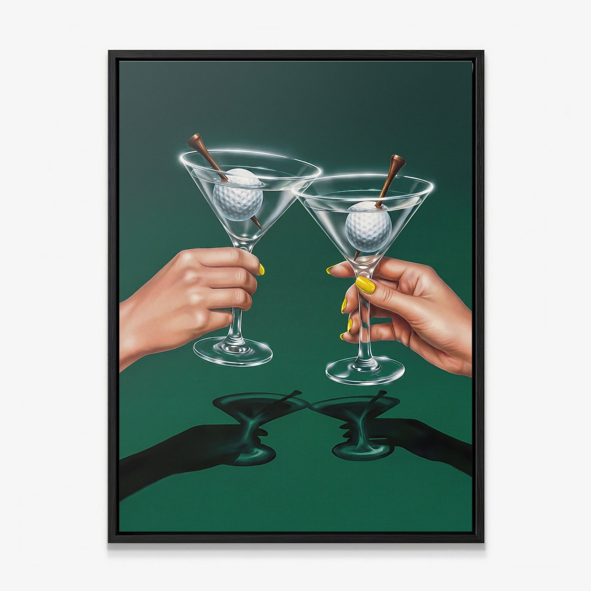 Martini Golf canvas black frame
