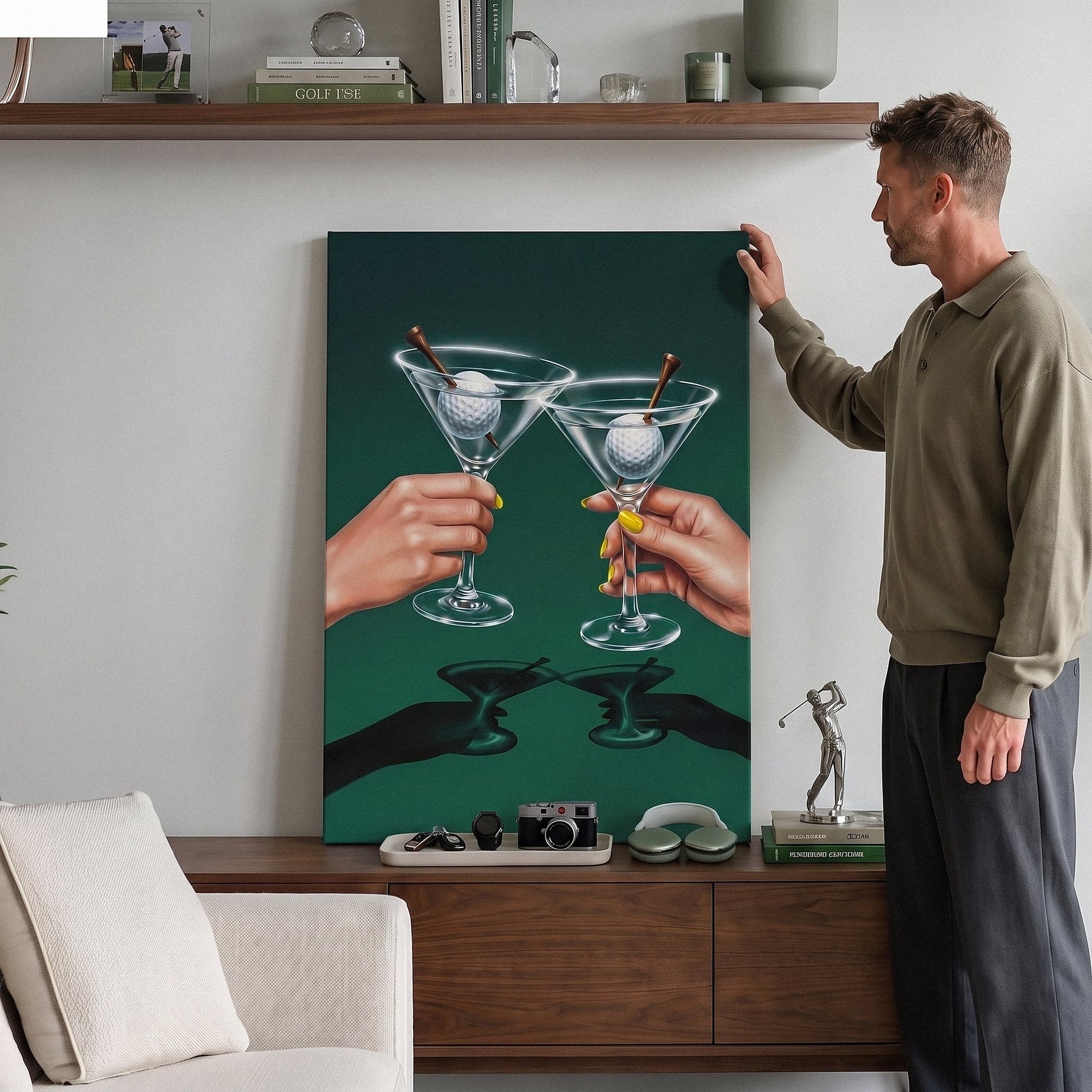 Martini Golf canvas held by a person