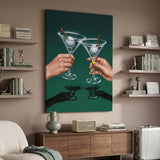 Martini Golf canvas at an angle on a wall