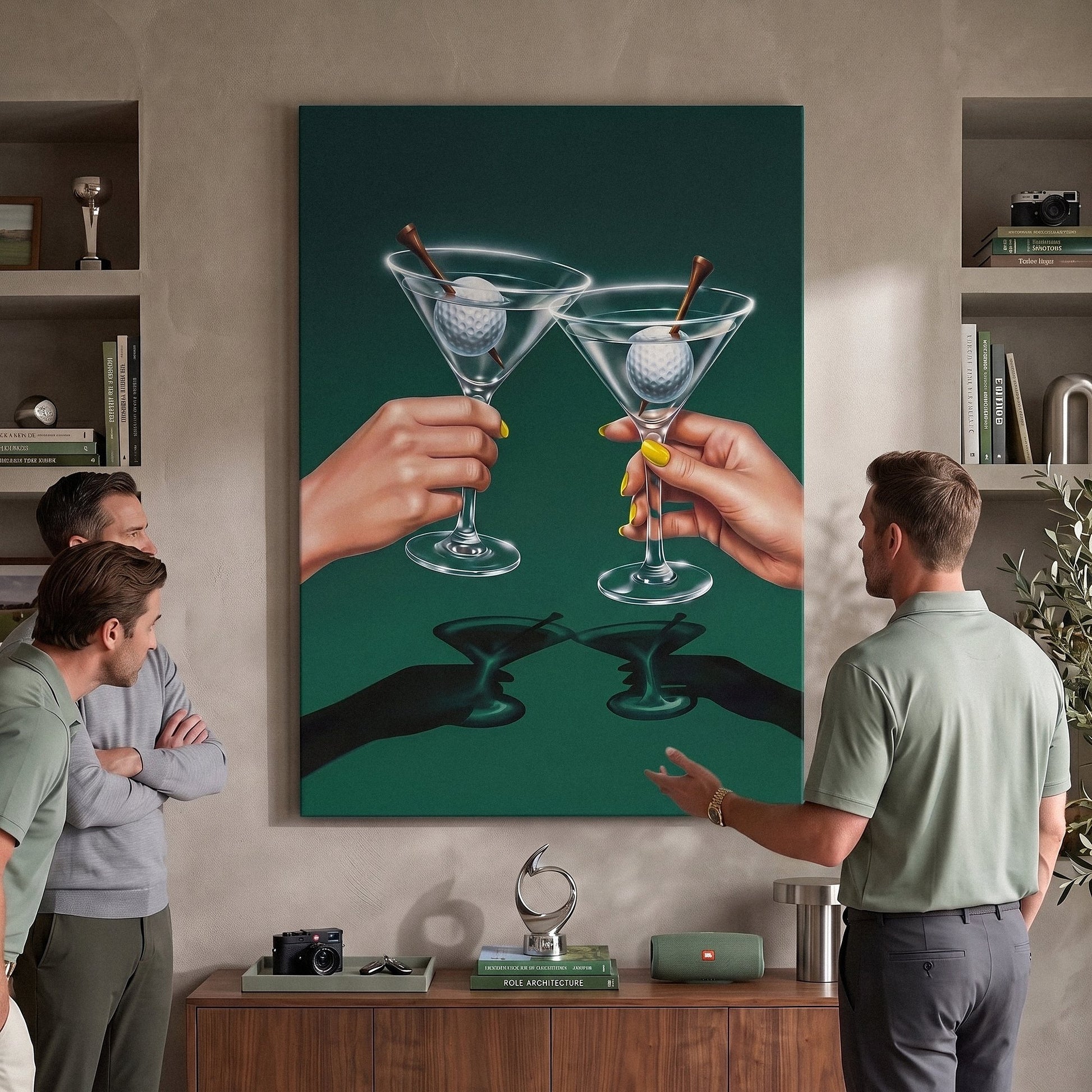 Martini Golf canvas viewed by a couple