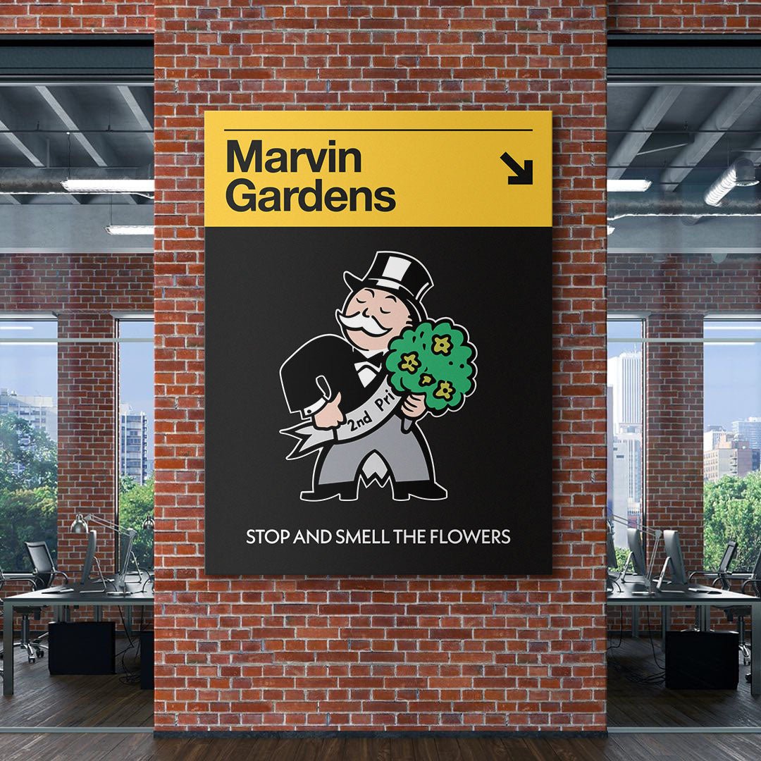 Marvin Gardens Sign motivational canvas wall art