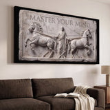 Master Your Mind wide marble canvas in a living room