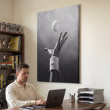 Match Point tennis canvas above a home office desk