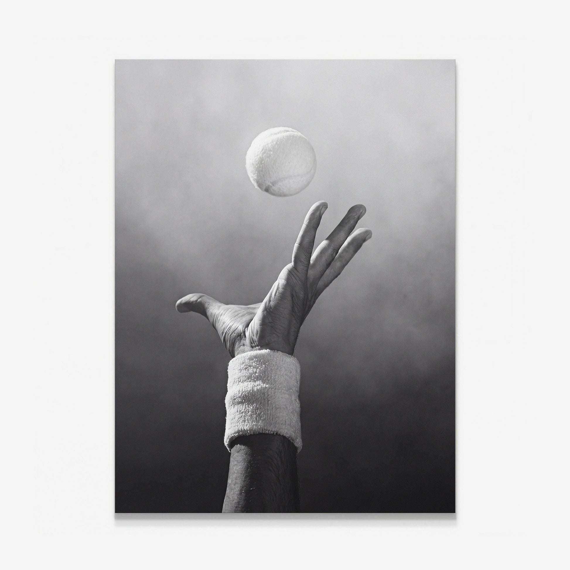 Match Point tennis wall art black and white canvas print