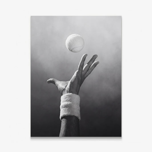 Match Point tennis wall art black and white canvas print