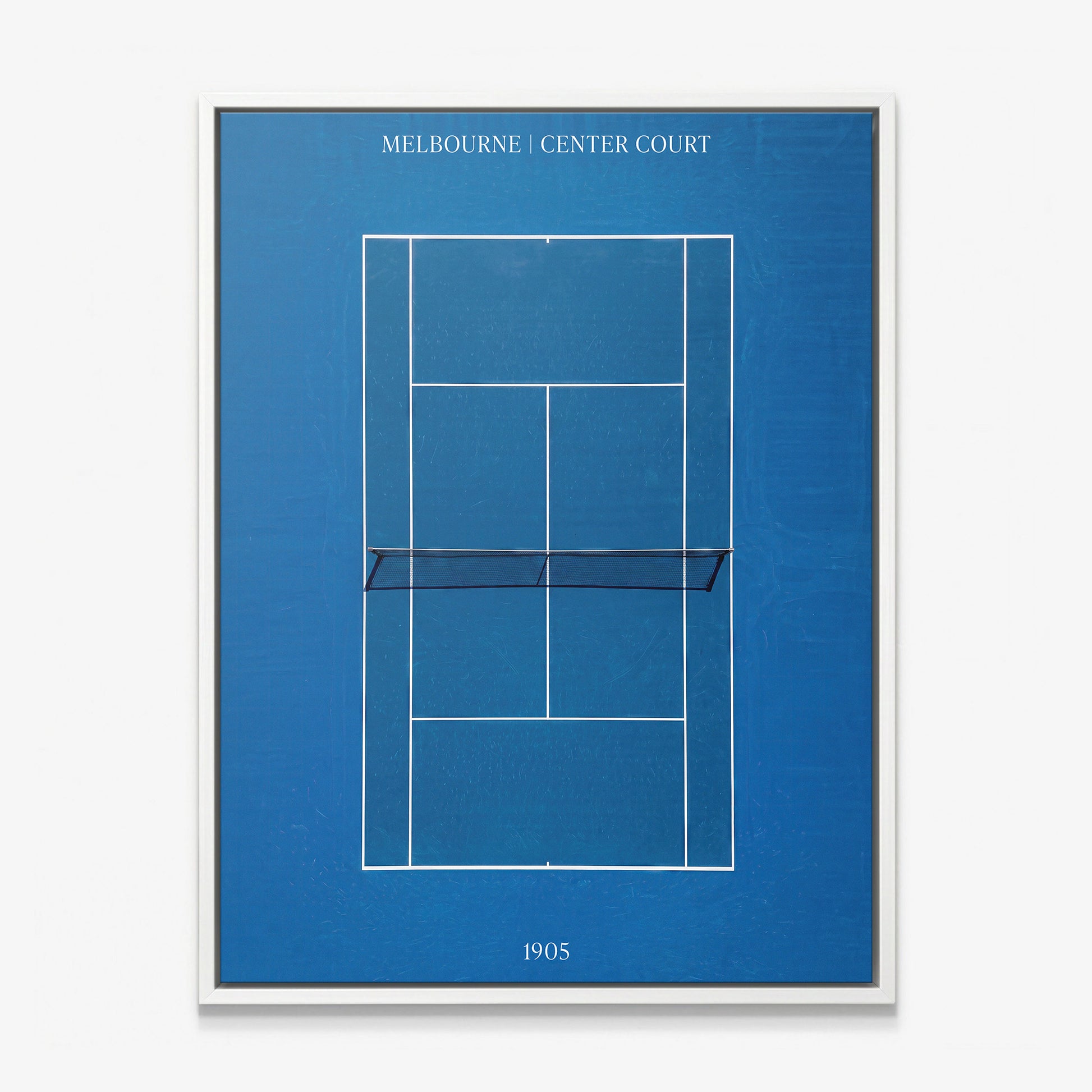 Melbourne Center Court tennis canvas with white frame