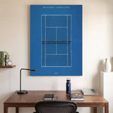 Melbourne Center Court tennis wall art canvas in a modern room
