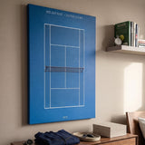 Melbourne Center Court tennis canvas at an angle on a wall