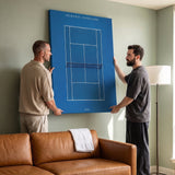 Melbourne Center Court tennis canvas in a styled tennis den