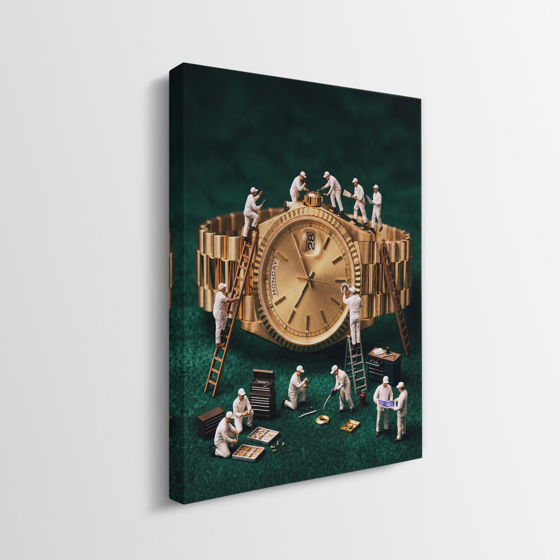 Mining For Gold canvas side profile showing the gallery-wrapped edge