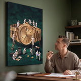 Mining For Gold gold watch wall art with a man in a home office