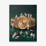 Mining For Gold giant gold watch canvas print